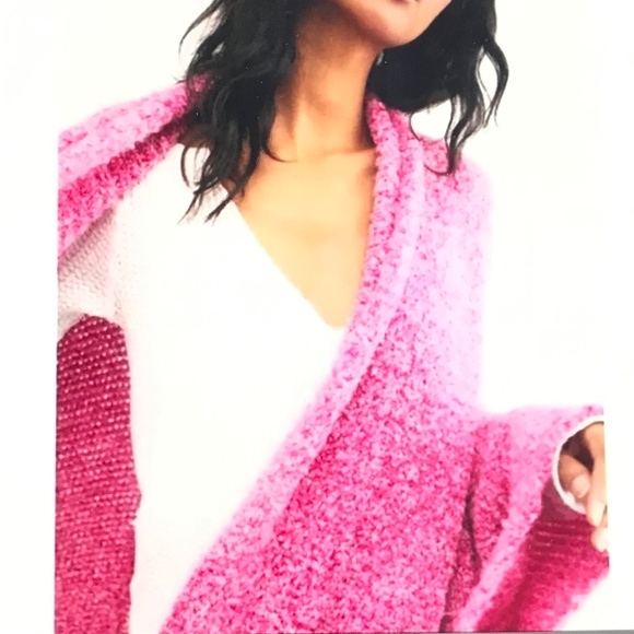 FREE PEOPLE BFF Cardigan Oversized Sweater Prickly Pear Pink Women’s Size Medium - Picture 14 of 16